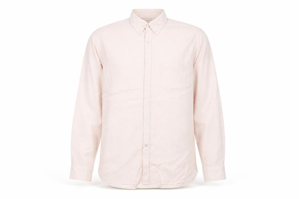 Front view of T.M. Lewin Men’s Pink Check Shirt M Button Down Collared Long Sleeve