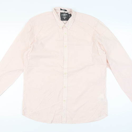 H&M L.O.G.G Men’s Pink Button-Down Casual Shirt Size M