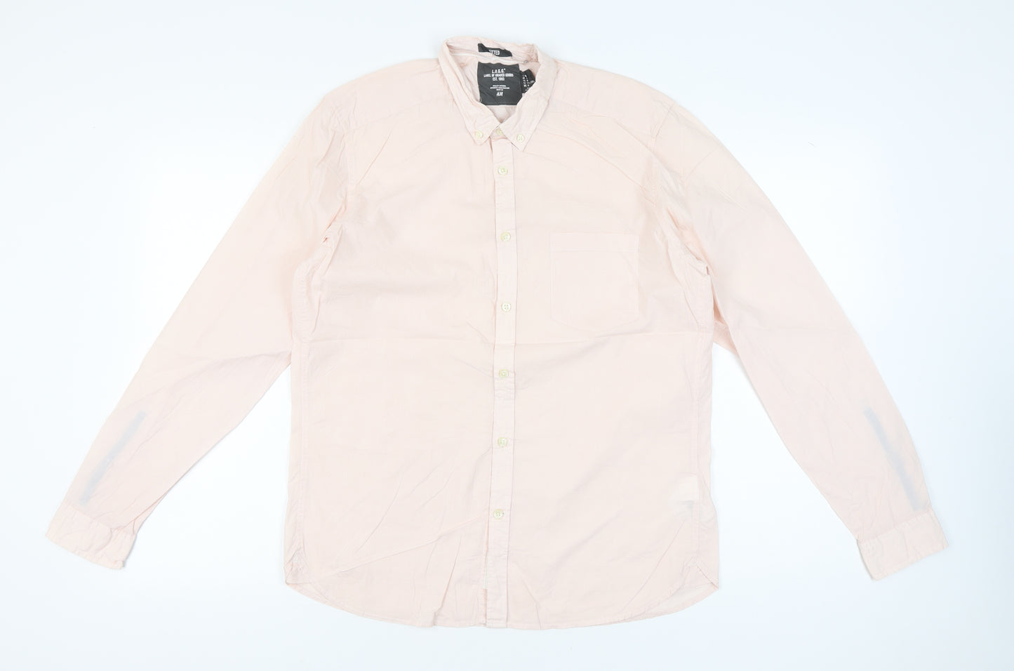 H&M L.O.G.G Men’s Pink Button-Down Casual Shirt Size M