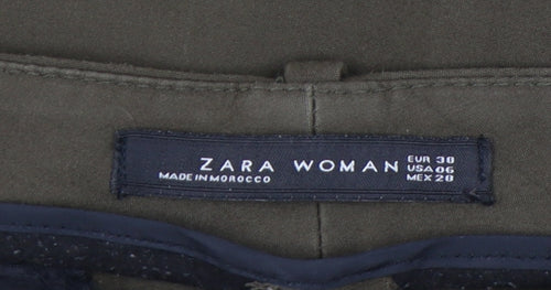 Zara Woman Green Slim Fit Chino Trousers Womens Size 2