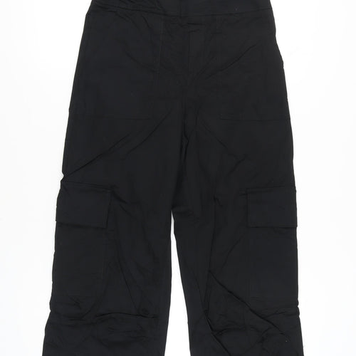 Zara Women Black Strapless Wide-Leg Jumpsuit Size S Cotton