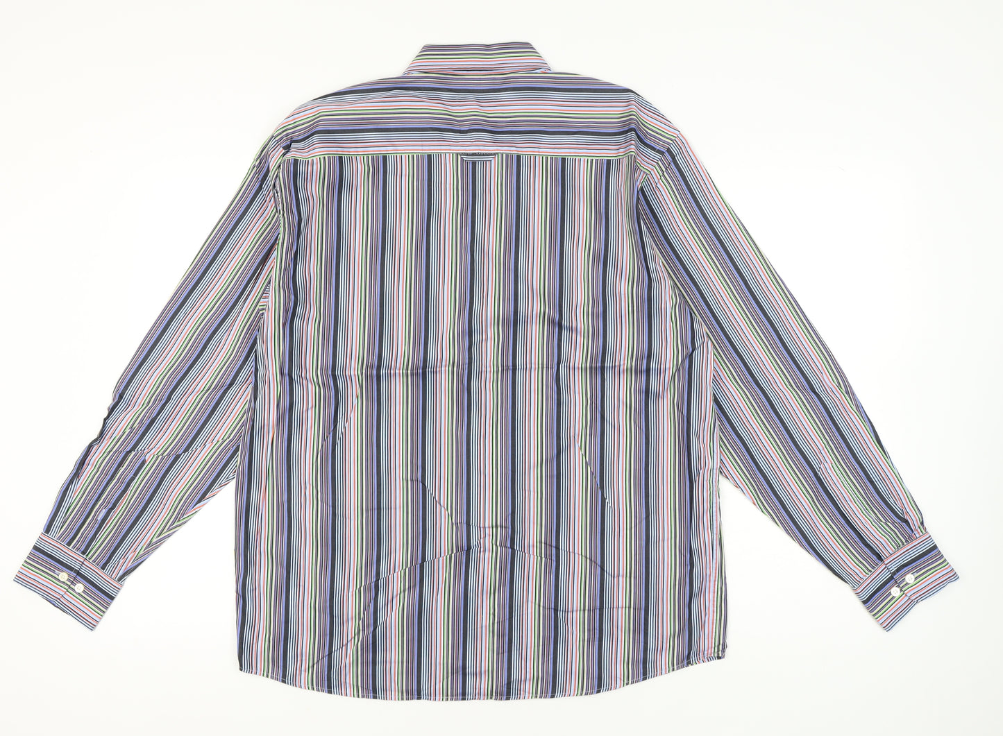 Daniel Hechter Men's Multicoloured Stripe Long Sleeve Button-Up Shirt L