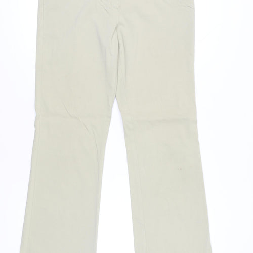 Marks and Spencer Women Beige Size 16 Tall Straight Leg Trousers