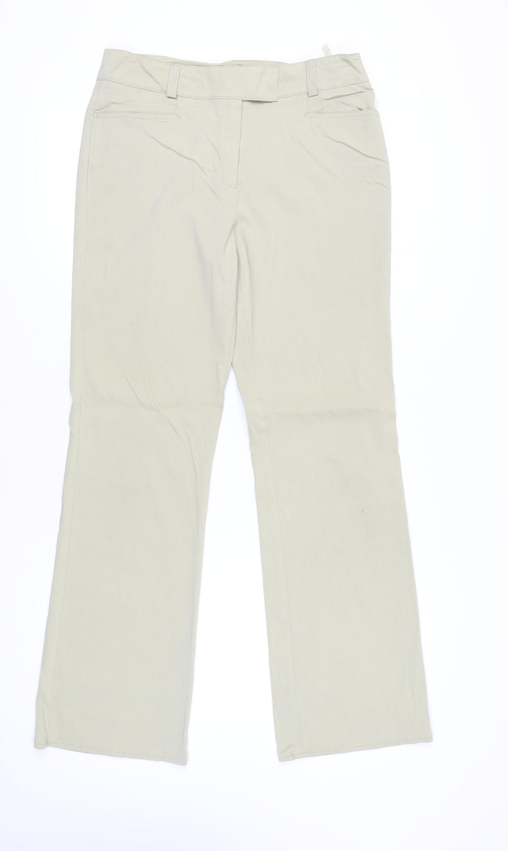 Marks and Spencer Women Beige Size 16 Tall Straight Leg Trousers