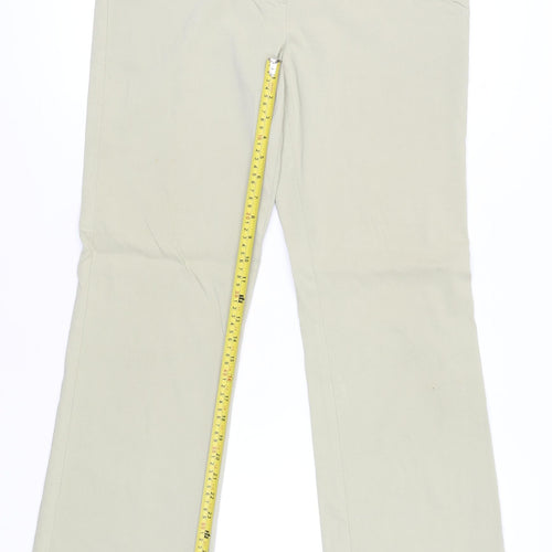 Marks and Spencer Women Beige Size 16 Tall Straight Leg Trousers