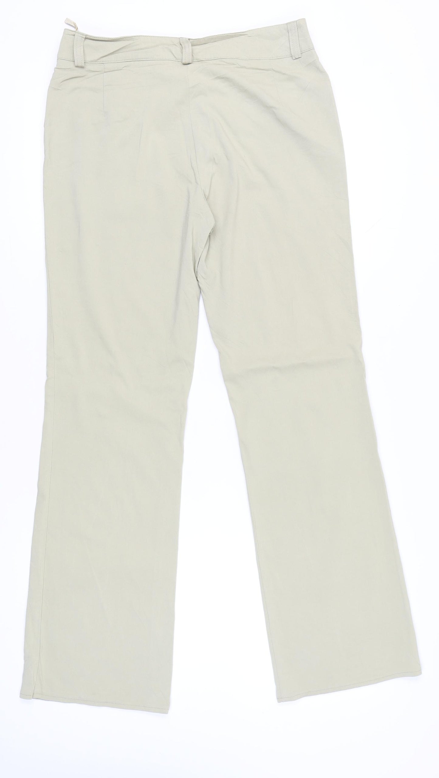 Marks and Spencer Women Beige Size 16 Tall Straight Leg Trousers