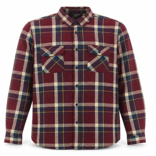 Shore Leave Men's Red Plaid Flannel Button-Up Shirt L Long Sleeve