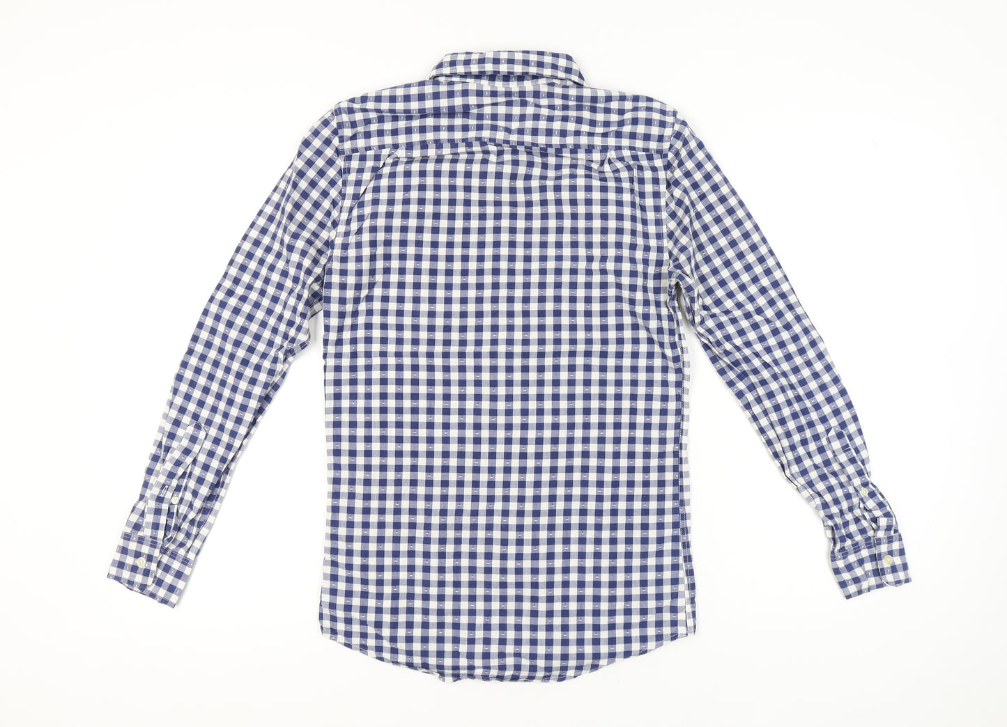Jack Wills Men's Blue Checked Button-Down Cotton Shirt XS