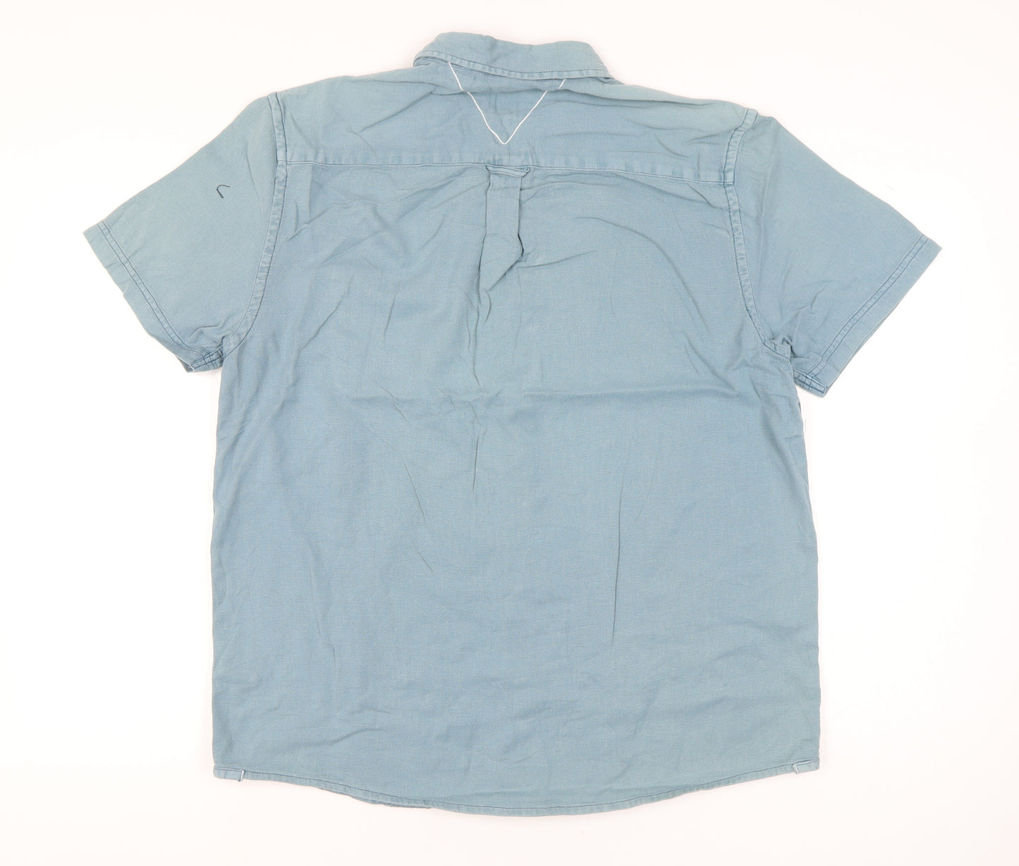 Laundered Classics Men's Blue L Classic Fit Short Sleeve Button-Up Shirt