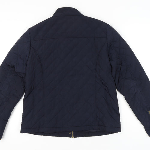 Harvey & Jones Womens Blue Quilted Jacket Size 14 Lined Zip Pockets