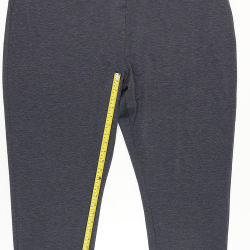 Julipa Womens Grey Straight Leg Stretch Trousers Size 20