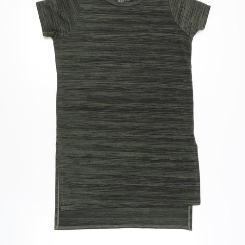 Quiz Women Green Striped Tunic T-Shirt Size 12 Short Sleeve