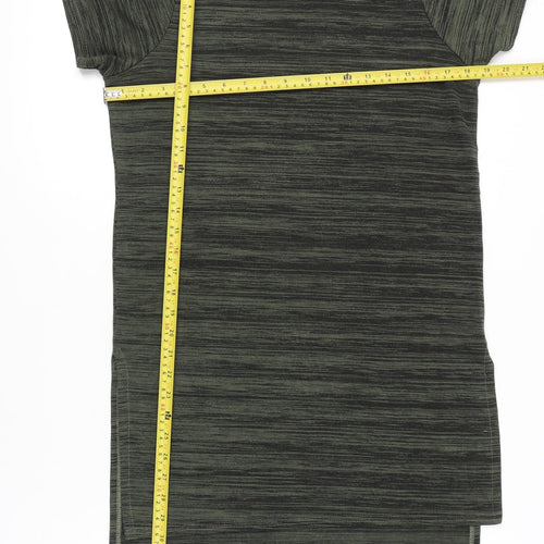 Quiz Women Green Striped Tunic T-Shirt Size 12 Short Sleeve