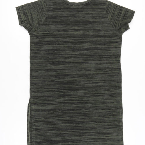 Quiz Women Green Striped Tunic T-Shirt Size 12 Short Sleeve