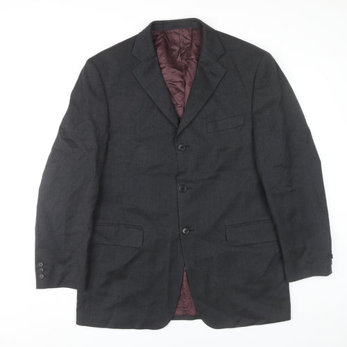 Marks and Spencer Men's Grey Wool Blazer Jacket 40R Medium Classic Fit