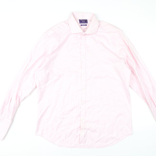 Guthrie & Valentine Mens Pink 16.5 Slim Fit Cotton Dress Shirt