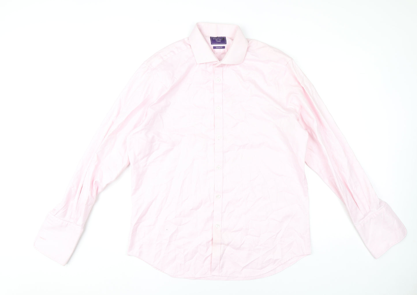 Guthrie & Valentine Mens Pink 16.5 Slim Fit Cotton Dress Shirt