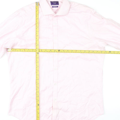 Guthrie & Valentine Mens Pink 16.5 Slim Fit Cotton Dress Shirt