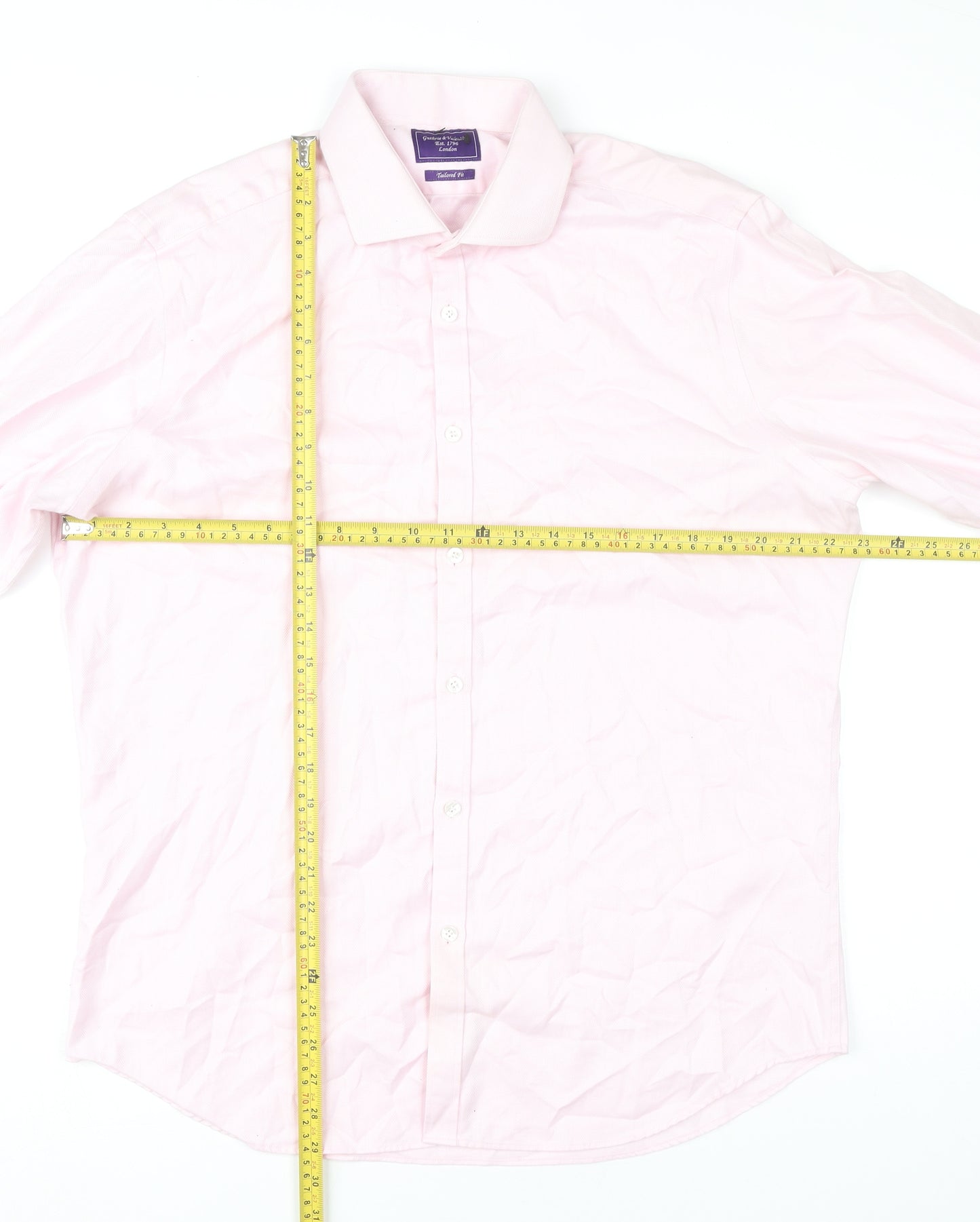 Guthrie & Valentine Mens Pink 16.5 Slim Fit Cotton Dress Shirt