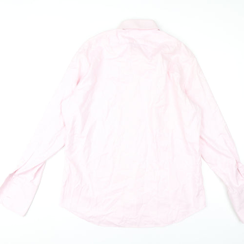 Guthrie & Valentine Mens Pink 16.5 Slim Fit Cotton Dress Shirt
