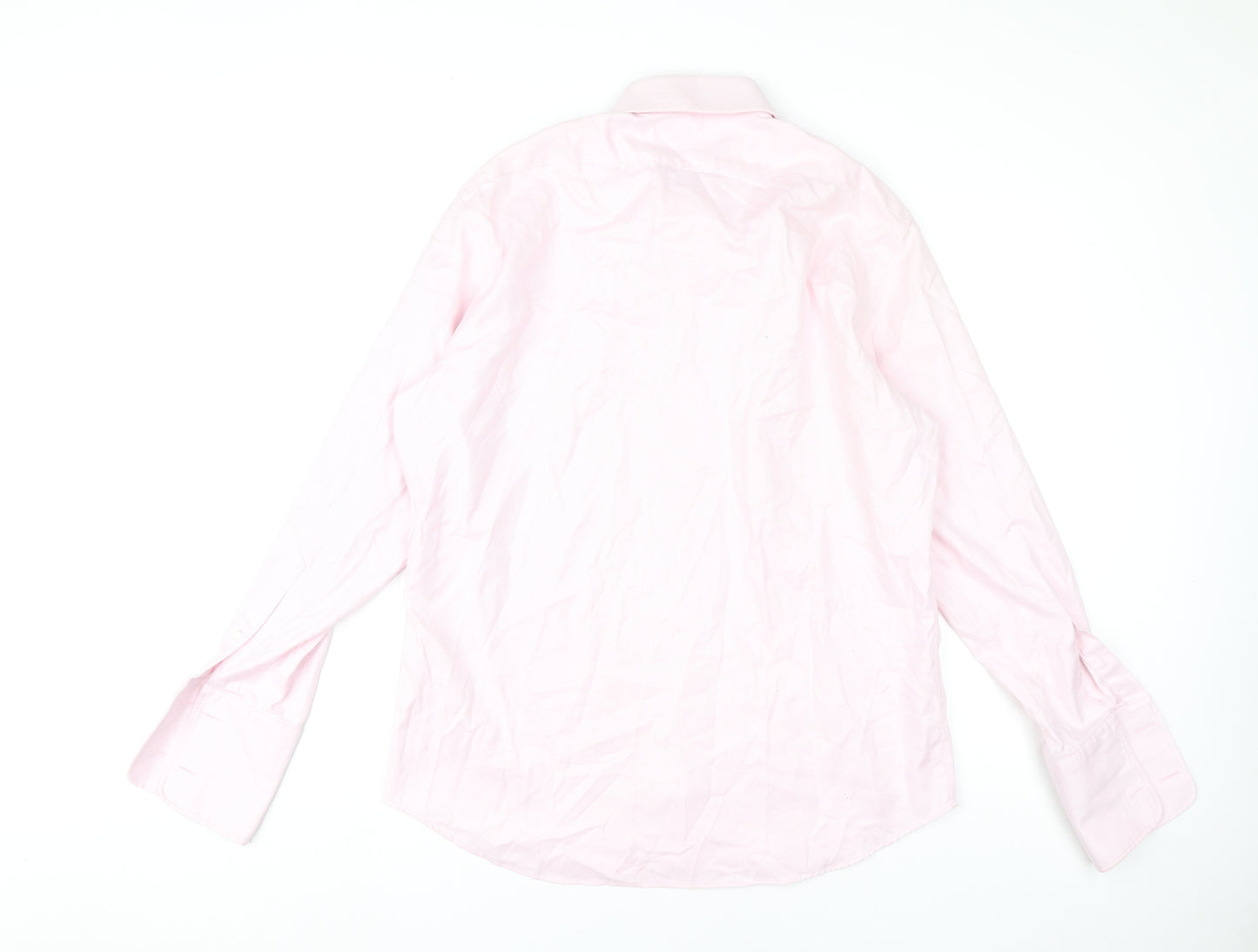 Guthrie & Valentine Mens Pink 16.5 Slim Fit Cotton Dress Shirt