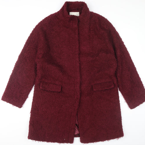 Monsoon Women’s Red Wool Blend Mid-Length Overcoat Size 14