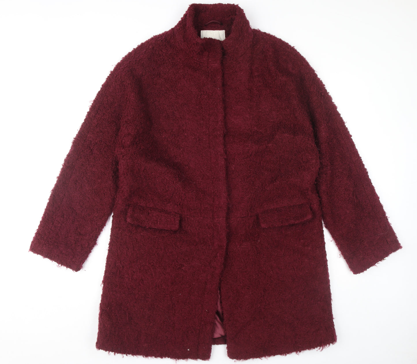 Monsoon Women’s Red Wool Blend Mid-Length Overcoat Size 14