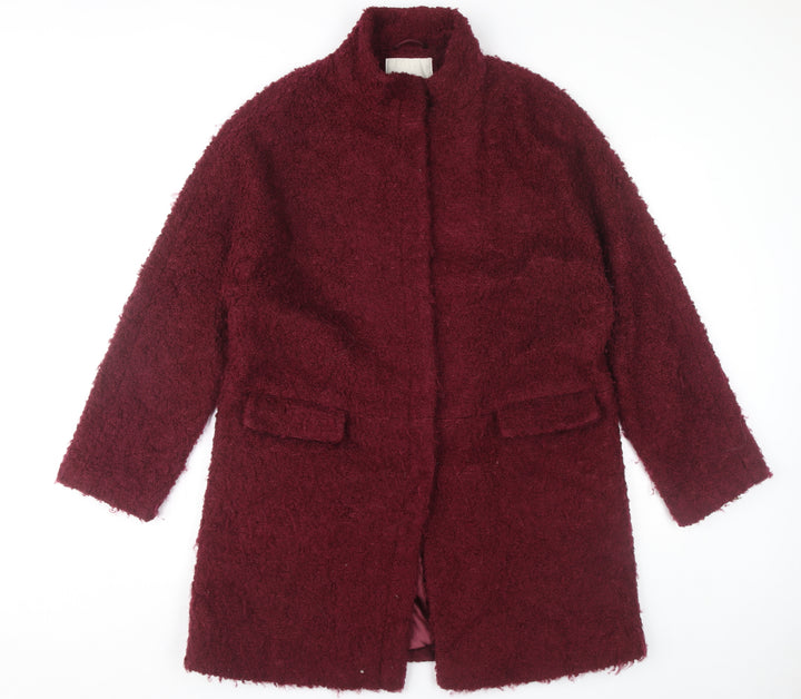 Monsoon Women’s Red Wool Blend Mid-Length Overcoat Size 14