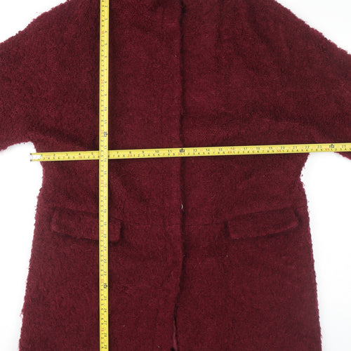 Monsoon Women’s Red Wool Blend Mid-Length Overcoat Size 14
