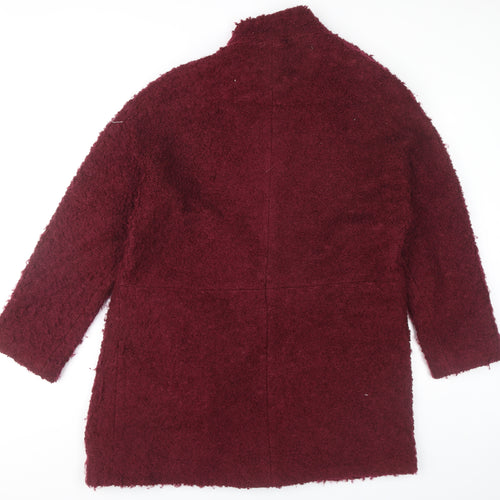 Monsoon Women’s Red Wool Blend Mid-Length Overcoat Size 14