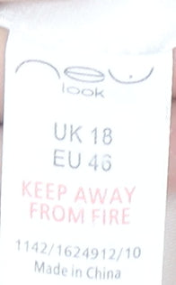 New Look Women White Blazer UK 18 Cotton Blend Single-Breasted