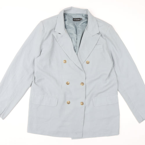 PrettyLittleThing Women’s Blue UK 12 Double Breasted Blazer