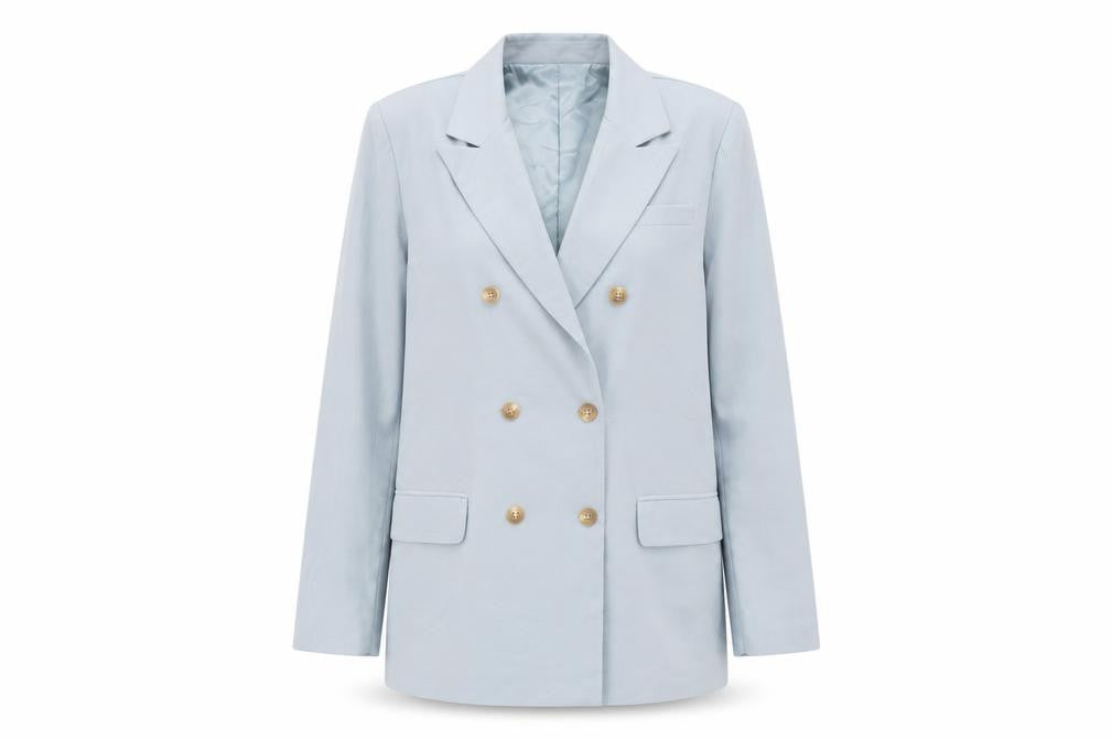 Front view of PRETTYLITTLETHING Women’s Blue UK 12 Double Breasted Blazer