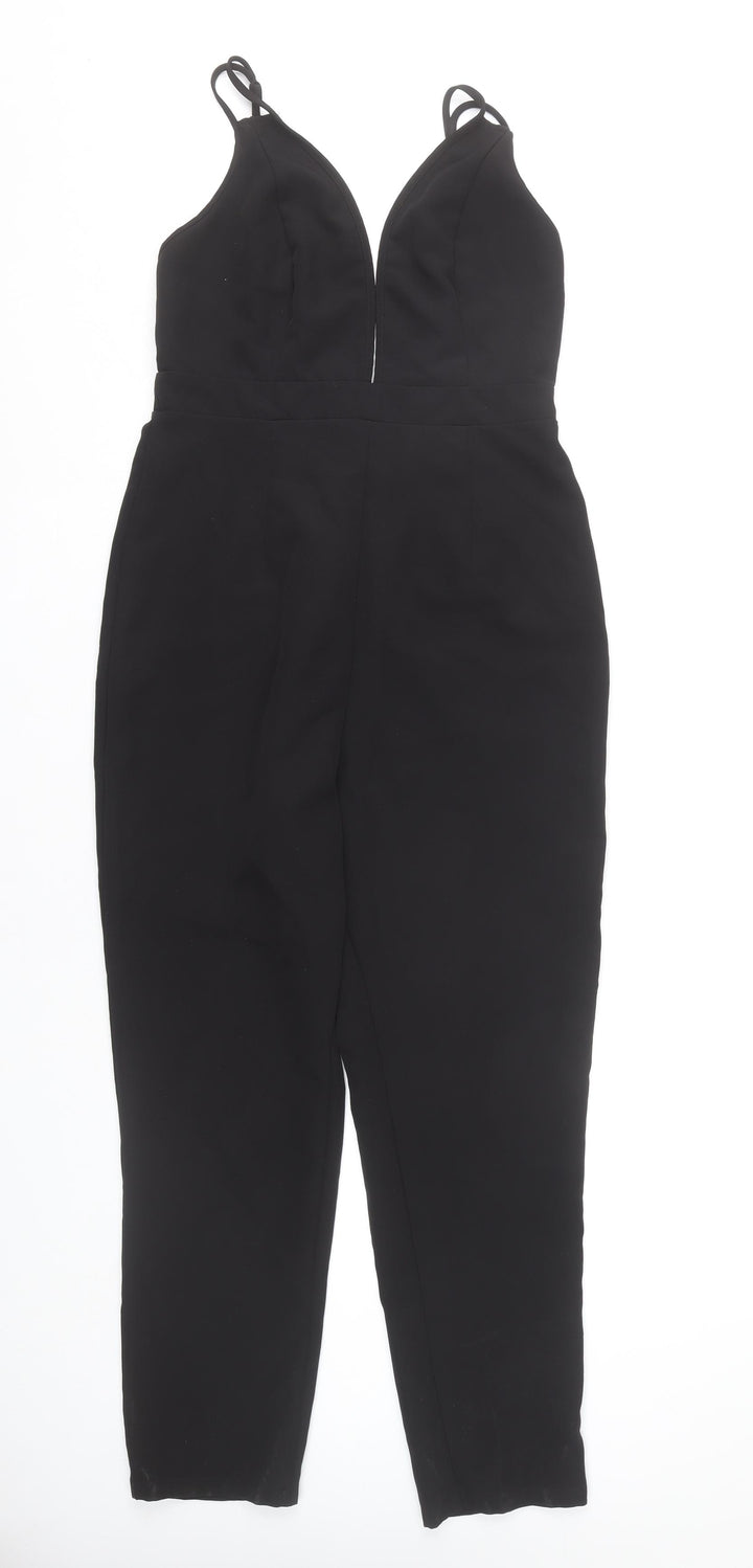 ASOS Women's Black Size 10 V-Neck Tapered Leg Jumpsuit