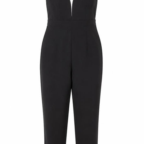 ASOS Women's Black Size 10 V-Neck Tapered Leg Jumpsuit