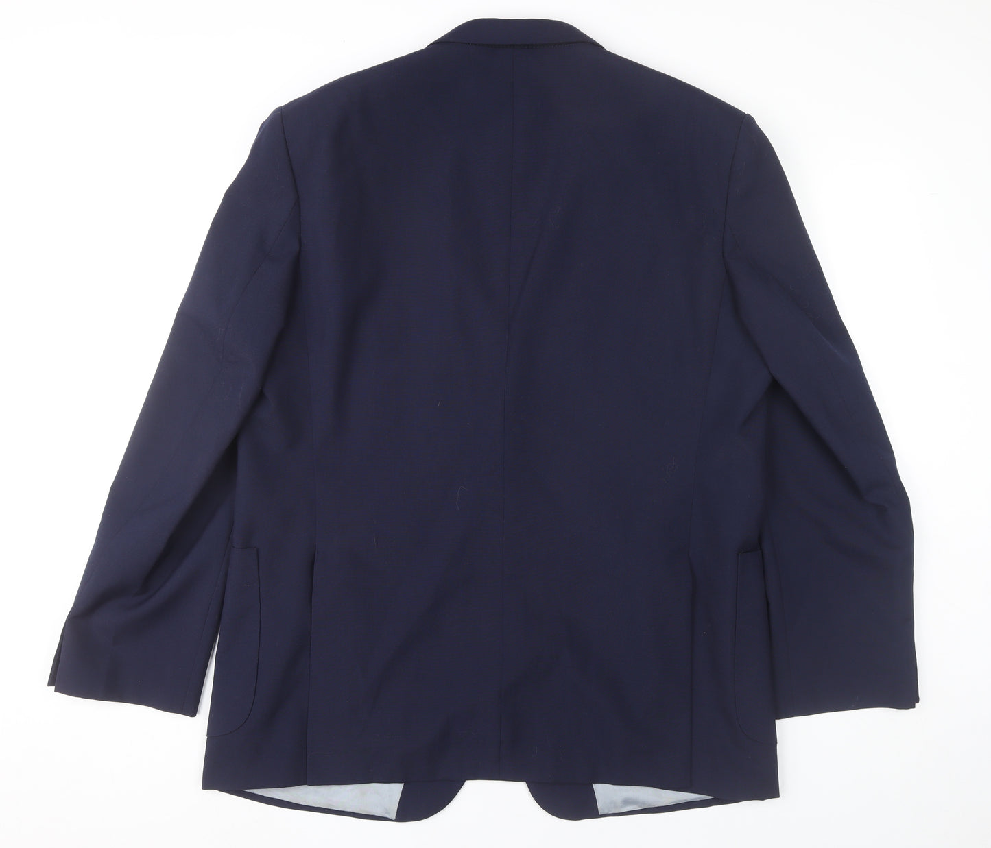 Varteks Men’s Blue Wool Blend Blazer Jacket Size 44 Classic Two-Button