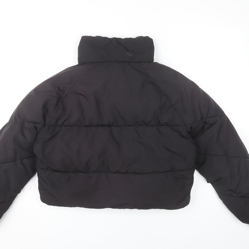 Topshop Women’s Black Cropped Puffer Jacket Size 8 Polyester
