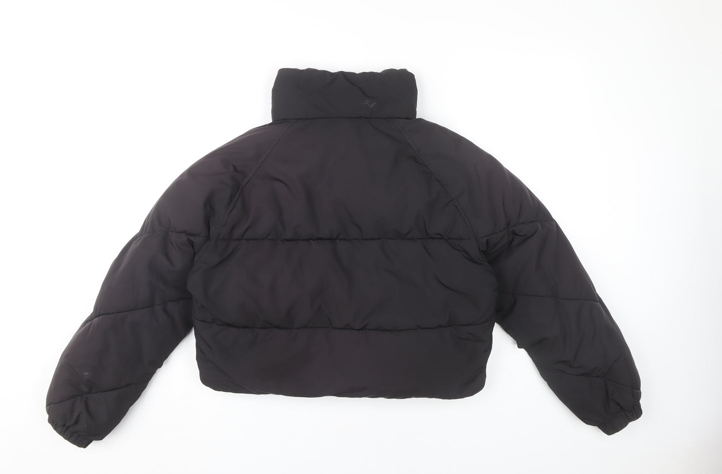 Topshop Women’s Black Cropped Puffer Jacket Size 8 Polyester