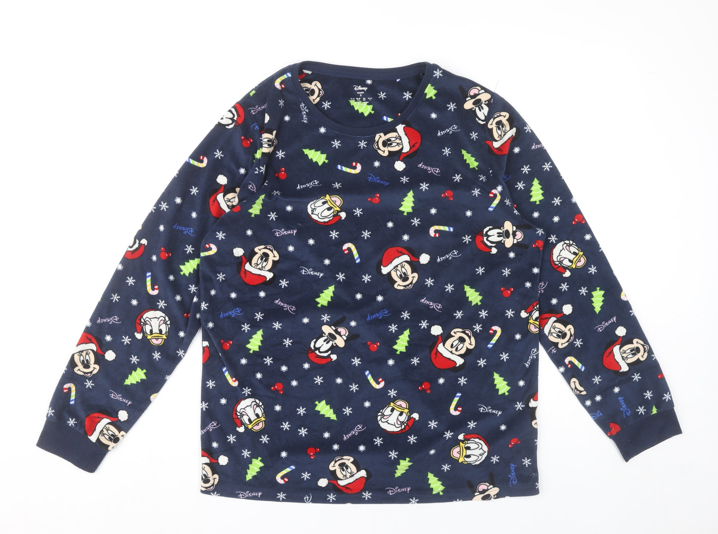 Disney Women’s Blue Christmas Pyjama Top Size 10-12 Fleece
