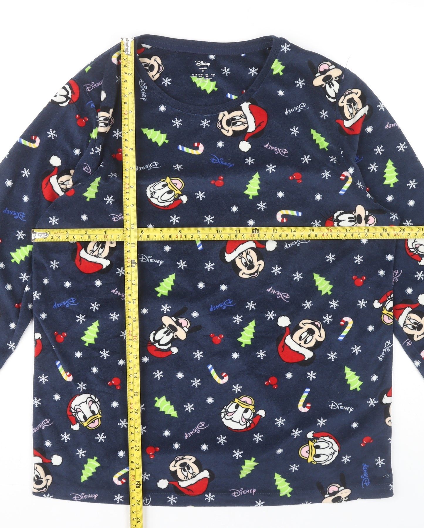 Disney Women’s Blue Christmas Pyjama Top Size 10-12 Fleece