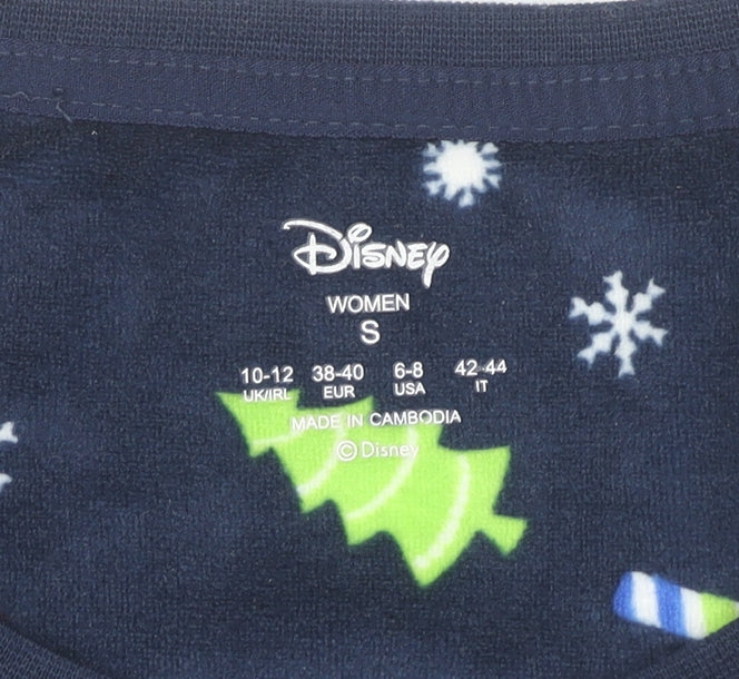 Disney Women’s Blue Christmas Pyjama Top Size 10-12 Fleece