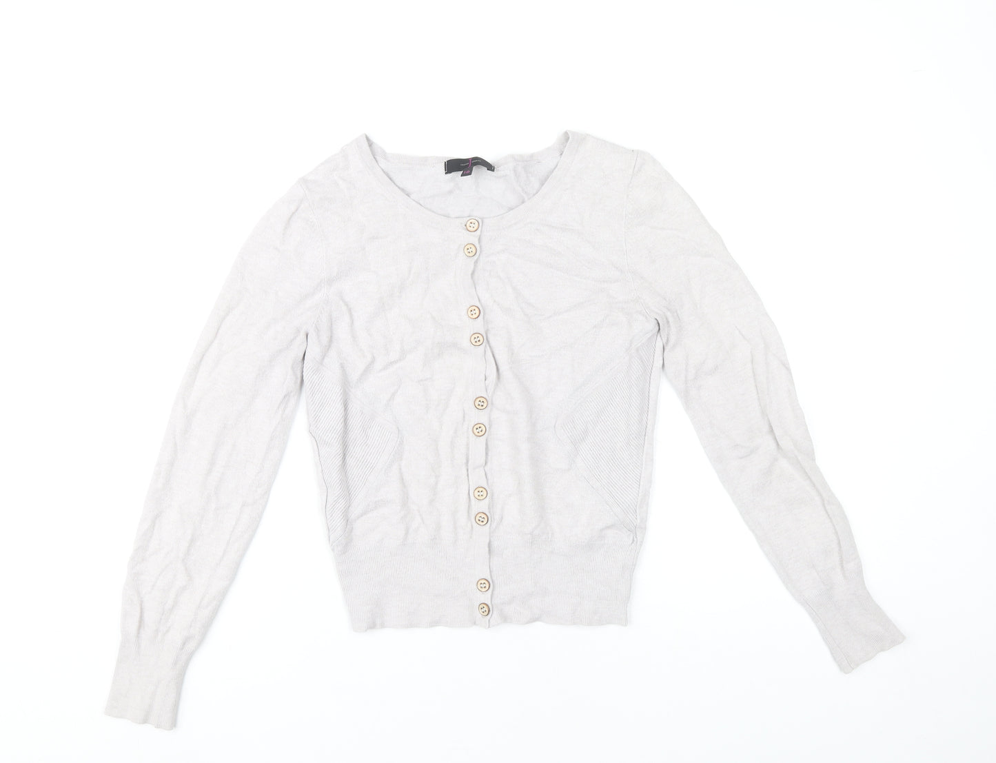 Jasper Conran Women’s Beige Long Sleeve Button Cardigan Size 10