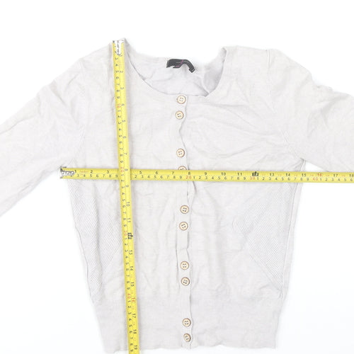Jasper Conran Women’s Beige Long Sleeve Button Cardigan Size 10