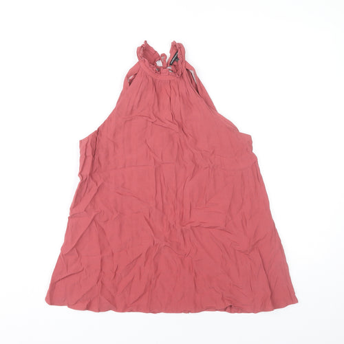 Warehouse Womens Pink Halter Neck Sleeveless Viscose Tank Top Size 6