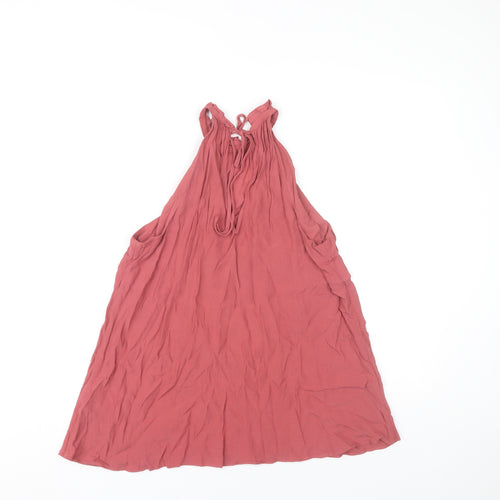 Warehouse Womens Pink Halter Neck Sleeveless Viscose Tank Top Size 6