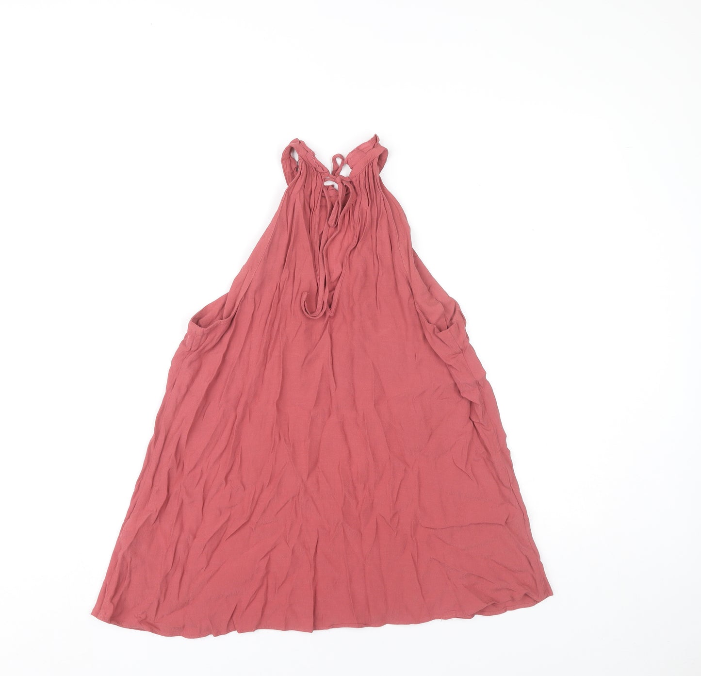 Warehouse Womens Pink Halter Neck Sleeveless Viscose Tank Top Size 6