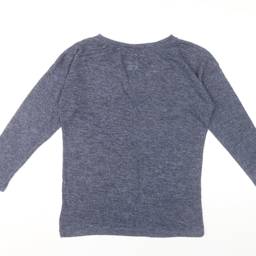 Zara Women’s Blue Slim Fit Knit Jumper Size S Long Sleeve