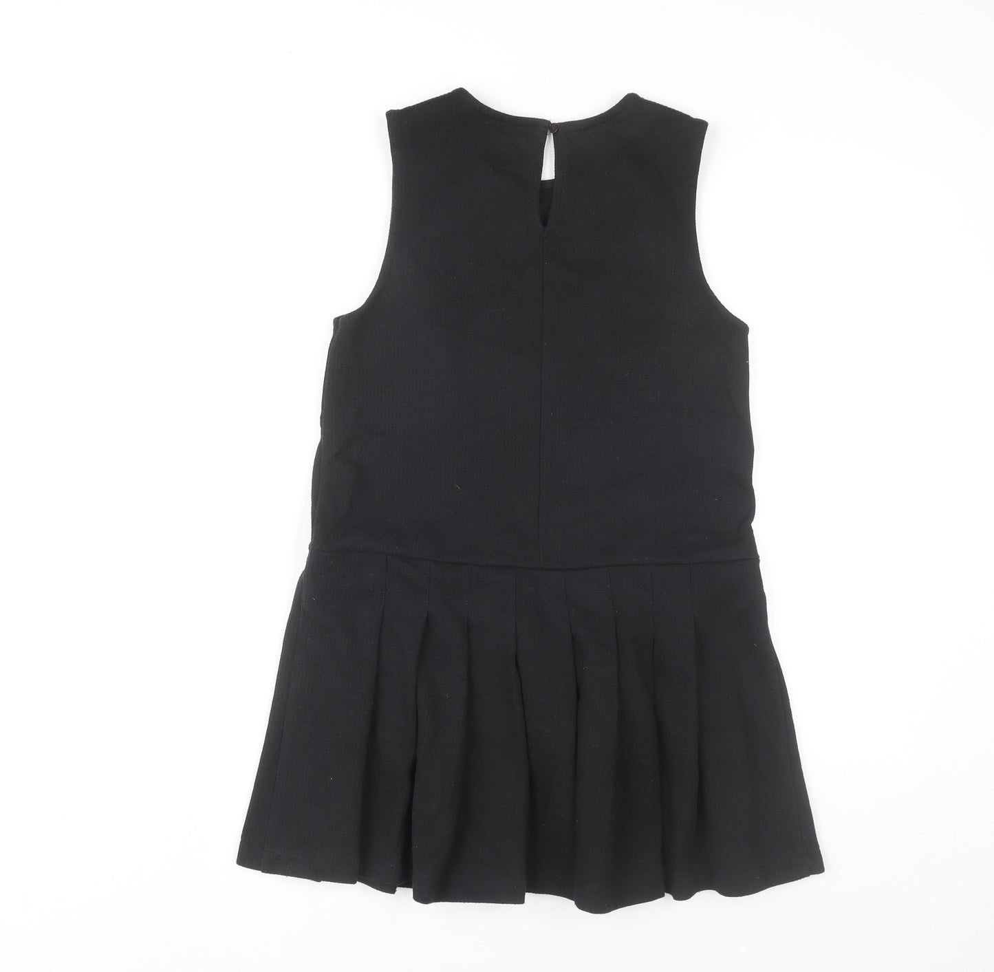 Zara Girls Black Pinafore Dress 13-14 Years Pleated Buckle School Style