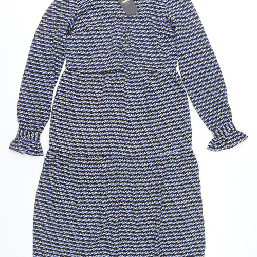 ONLY Women’s Multicoloured Geometric Midi Dress 3XL A-Line Long Sleeve