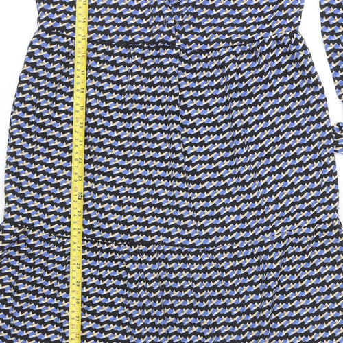 ONLY Women’s Multicoloured Geometric Midi Dress 3XL A-Line Long Sleeve